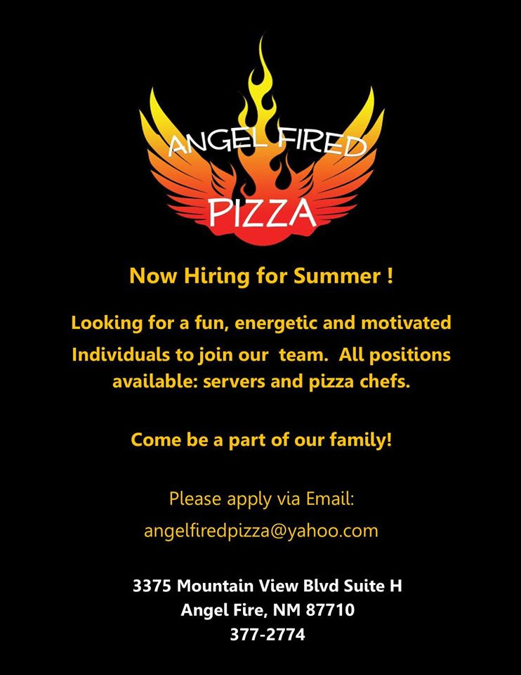 Angel Fired Pizza Now Hiring! Angel Fire, New Mexico