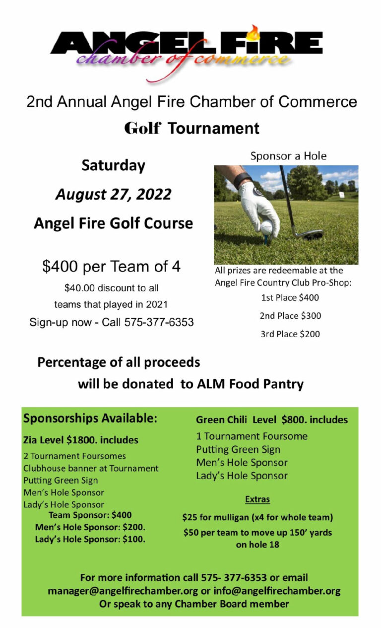 2nd Annual Angel Fire Chamber Of Commerce Golf Tournament Angel Fire